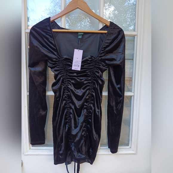 Wild Fable black velvet bodycon dress sz m - Picture 1 of 4